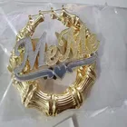 Earrings Hoop For Custom Surface Processed Nameplate Bamboo Earrings Hoop For Kids