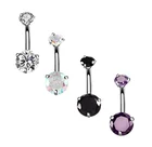 Crystal Belly Button Ring surgical steel zirconia Navel Piercing Jewelry
