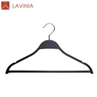 Lavinia Plastic Hanger zara clothing store racks display flat black plastic shirt coat hanger popular in Italy