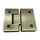 Antique brass plating bronze color 180 degree stainless steel bathroom clamp glass shower door hinges