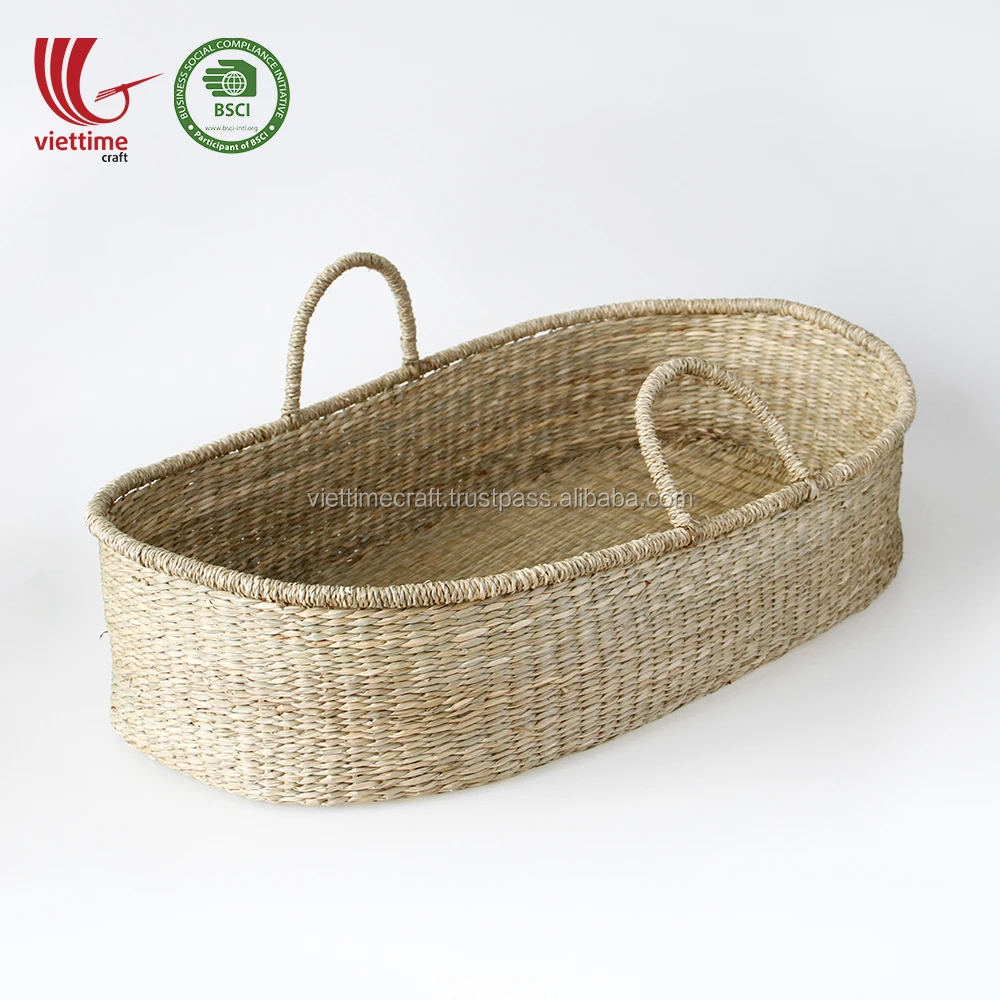 water hyacinth basket tray with leather handles wholesale made