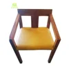 Antique and Uniquely styled living room wooden chair with yellow cushion high outdoor rattan chair design
