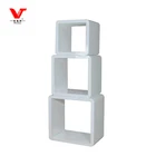 MDF store customized window display cube pedestal