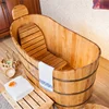 Hotel spa item wooden soaking bathtub japanese ofuro with simply style