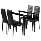 italian elegant tempered glass top living room dining table set
