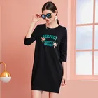 Custom Autumn print t shirt dress 3/4 sleeve o-neck mini plus size women clothing dress