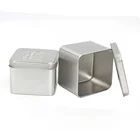 Custom Food grade Square Shape Small Metal Embossed Candy Tea Tin Boxes