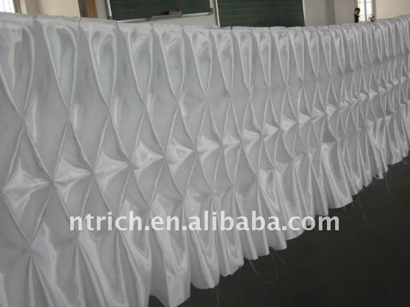 Fascinating!!! white colour satin table cloth/table skirt,ho<em></em>neycomb style,fashion design