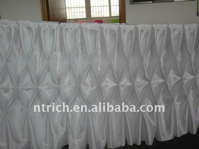 Fascinating!!! white colour satin table cloth/table skirt,ho<em></em>neycomb style,fashion design