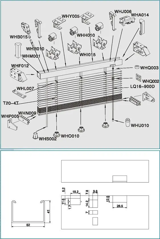 50mm Wood Blind Components valance Clip whj011 Buy Blind Components 