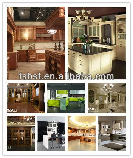 Gabinete De Cocina Moderno Diseño Resistente Al Agua Visualizar Sólida