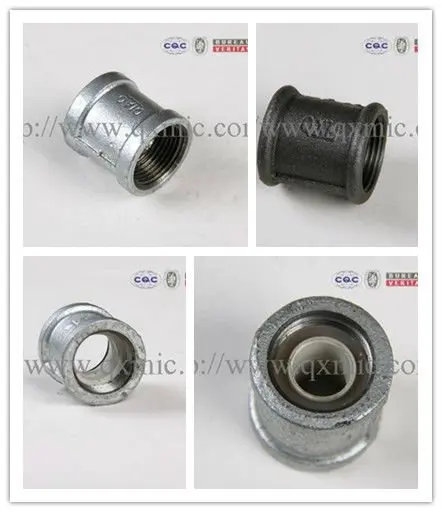 Malleable GI Iron Pipe Fitting Socket Banded With Ribs Right Head Thread