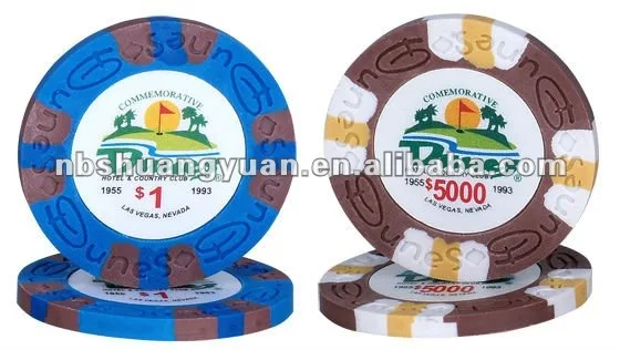 Dunes china clay poker chips made