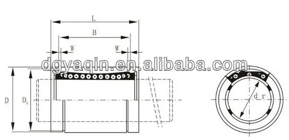 Линейный подшипник lm8uu чертеж