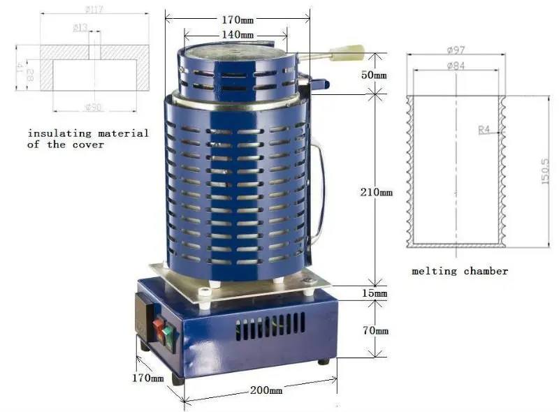 Crogiolo In Ceramica Da 1kg Per Fusione Metall - Con Coperchio, Per Oro, Argento, Rame, Platino