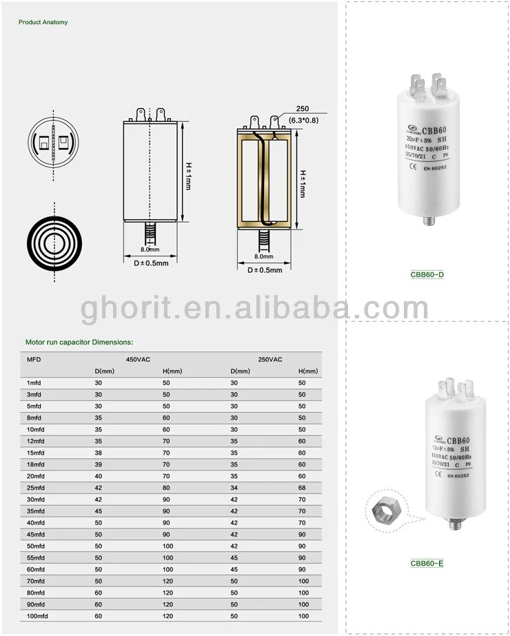 Cbb60 конденсатор 450vac 50 60 схема подключения