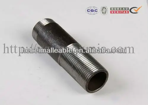 1/2" black DIN threading carbon steel pipe nipple