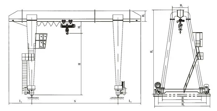 Henan Weihua Indoor/Outdoor Customized Simple Single Girder Gantry Crane