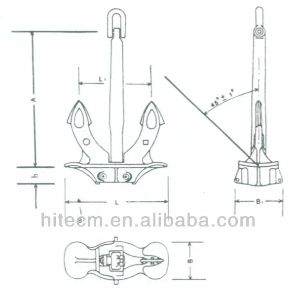 High Quality Steel Casting Zg200400c Material Hall Ship Anchor Design