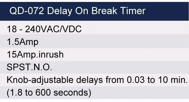 QD-072 Delay On Break Timer