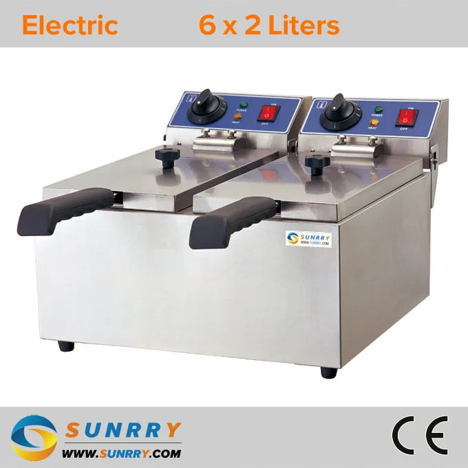 SY-TF26,-Counter-Top-Fryer,-2-Tank,-2-Basket,-2+2Kw,-6+6L