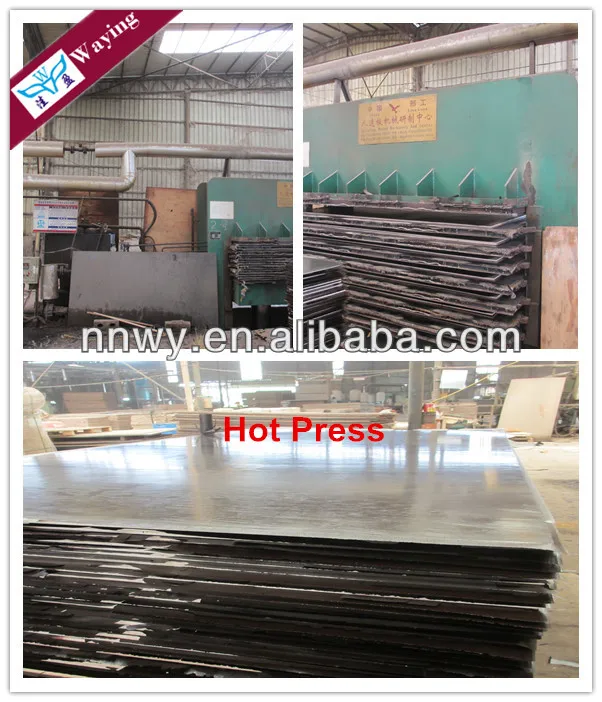 plastic film faced plywood, green film faced plywood, plywood formwork used in construction.jpg