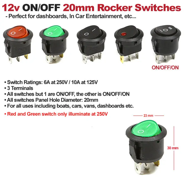 Kcd2 Rocker Switch Rocker Switch T125 5e4 Illuminated Small Rocker