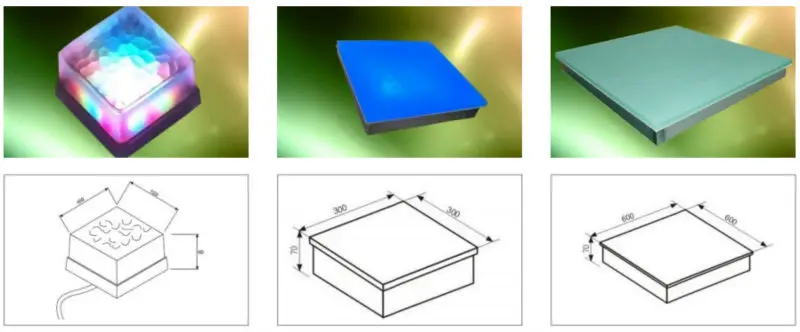 led ground tile light 30x30