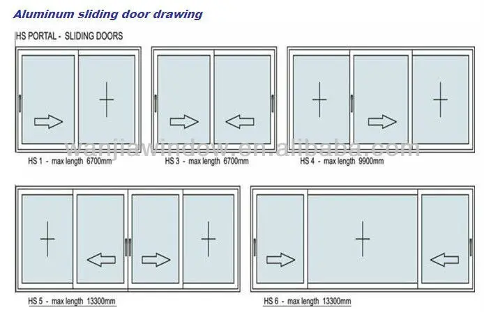 Aluminium Sliding Doors Drawing Main Front Glass Door Modern Design