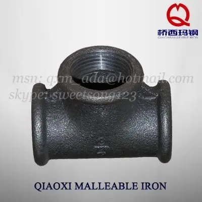 black beaded malleable iron tee plumbing pipe fittings,black cast iron pipe fittings