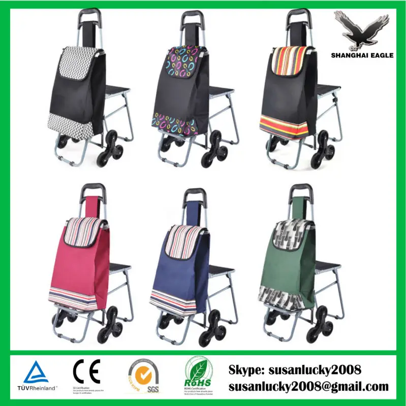 New Carrier Shopping Cart Trolley Stair Climbing Rolling Folding