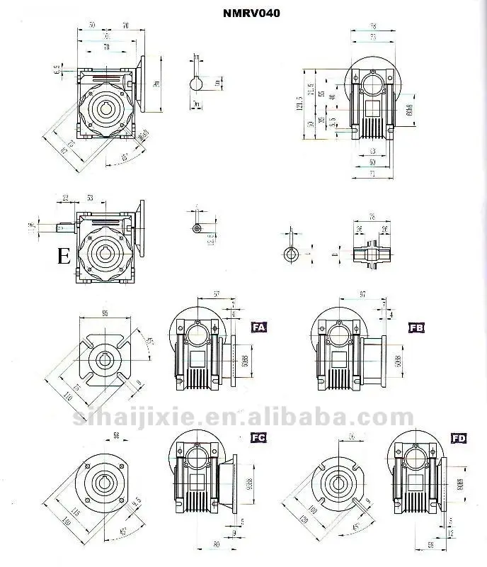 Combination with output flange Motovrio-Like Motor Worm Gear speed reducer