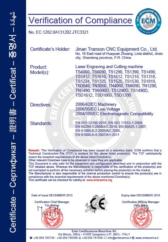 Jinan Transon Organic Glass Laser Cutting Machine 1525 For Sale 2500*1500mm 80w 100w 130w 150w