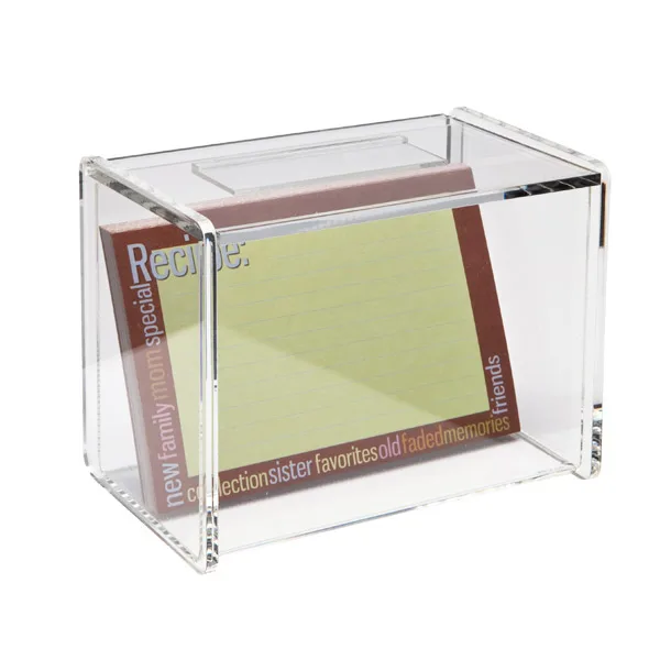 Wholesale Acrylic Recipe Box With Card Holder Buy Acrylic Recipe Box