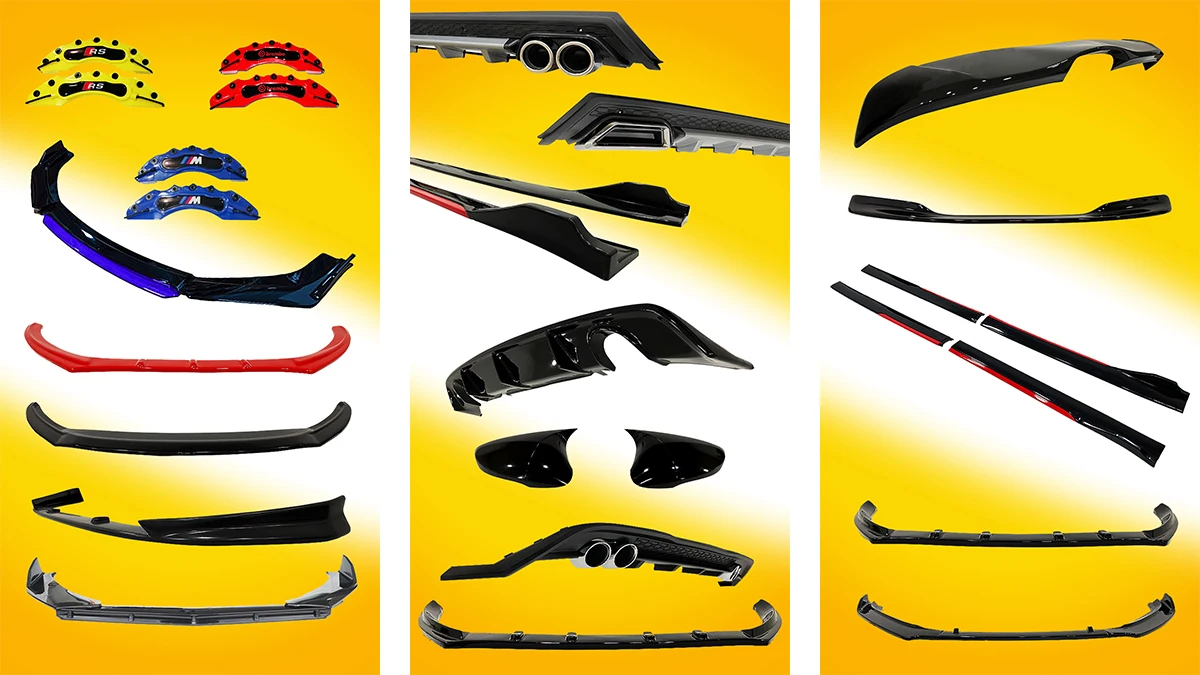 Universal D Line Rear Bumper Diffusers Spoiler Wing Silver Grey And