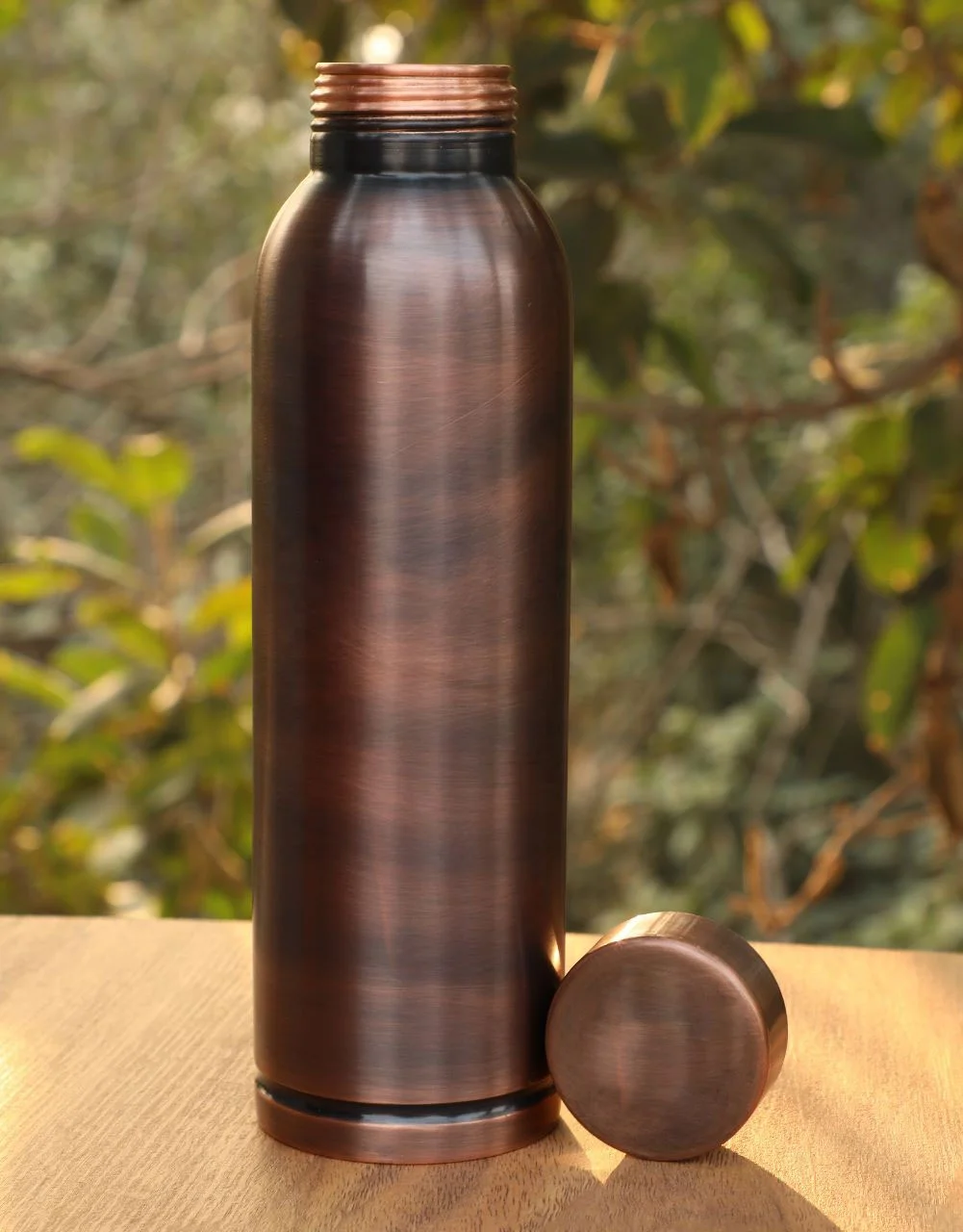 Drinking Water Yoga Copper Bottle At Unique Style Etching Designer Metal Copper Water Bottle