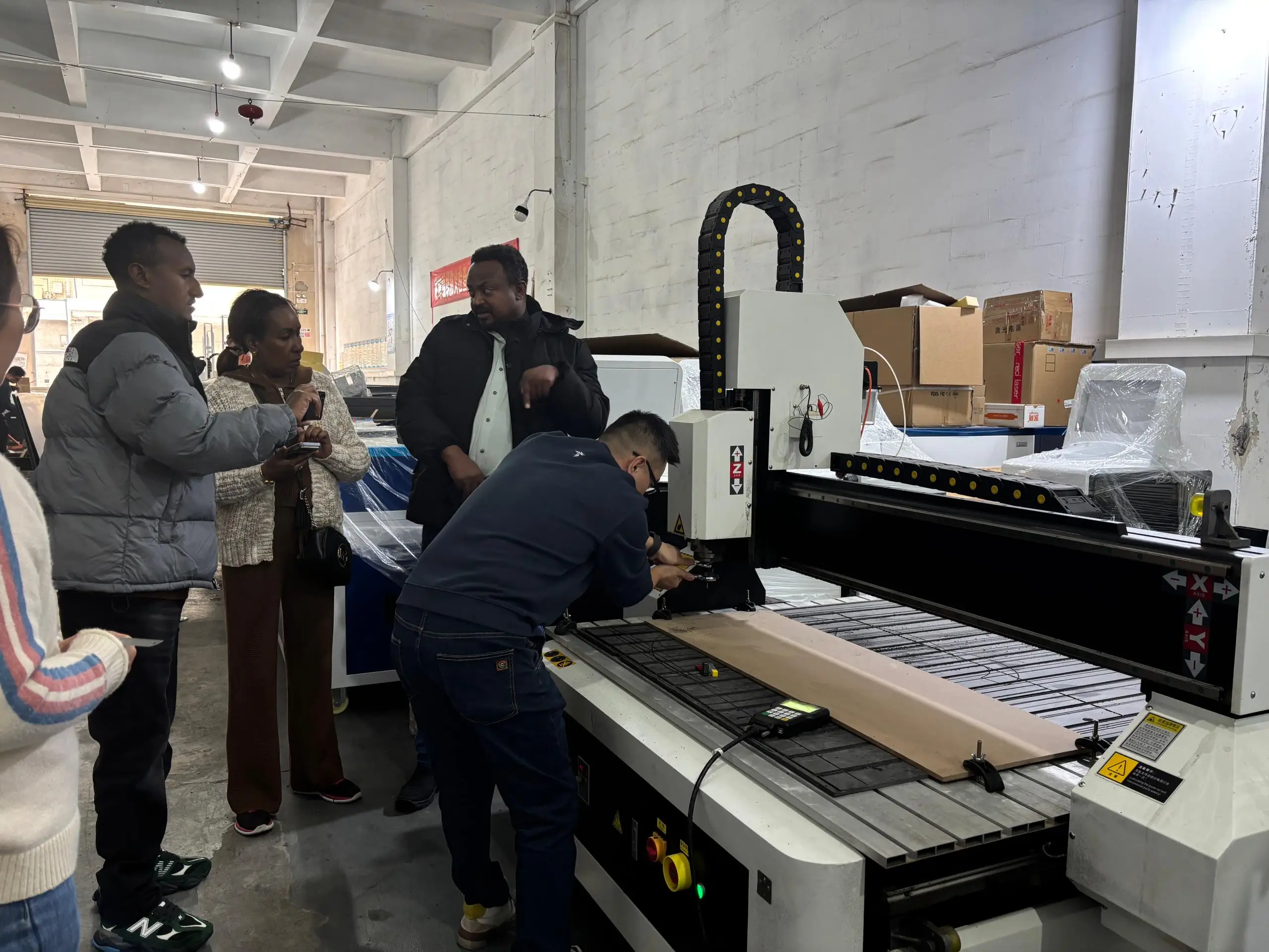 Customer observing live testing