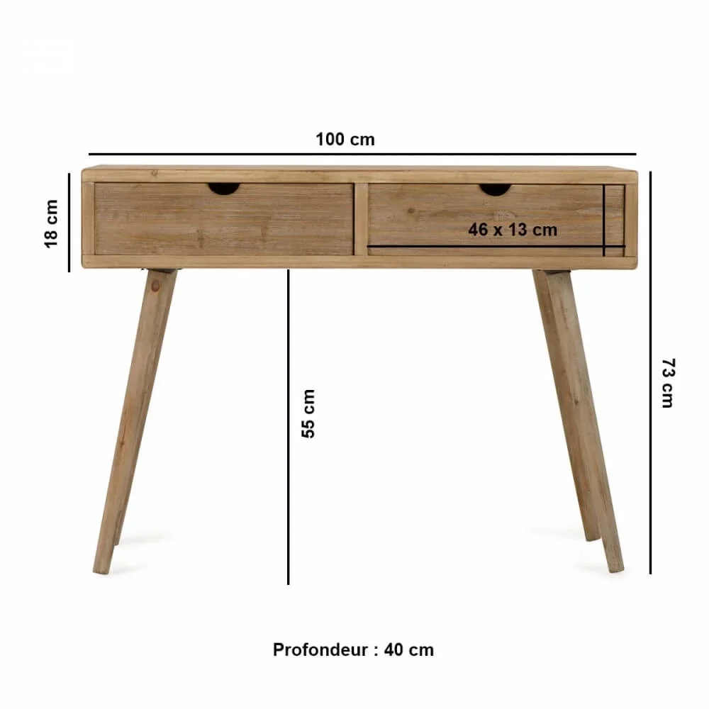 Modern Design Rough Finish Mango Solid Wood Console Table For Living