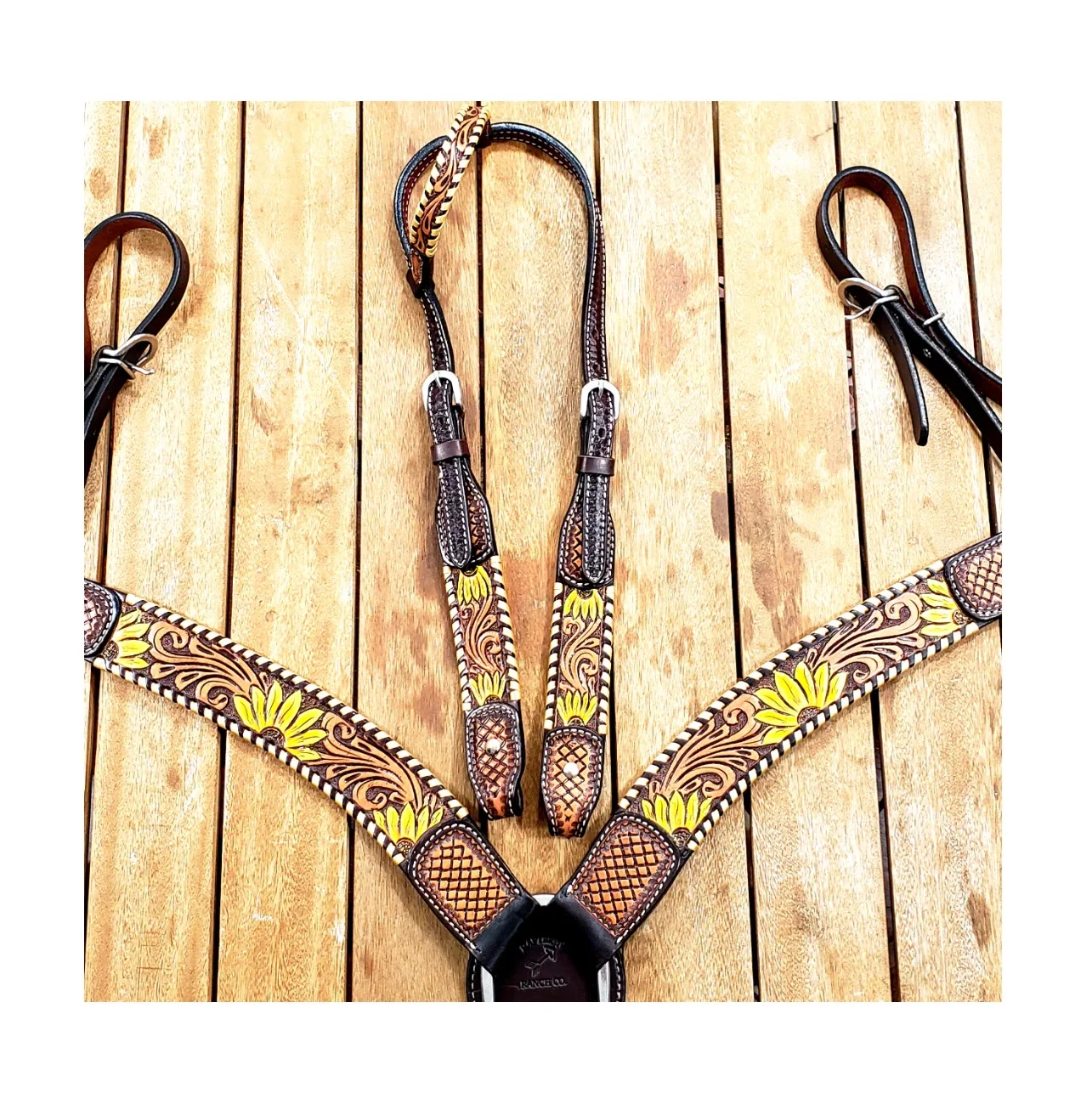 Modern Leather Brown Western Horse Bridle Headstall Bridle Horse Rein