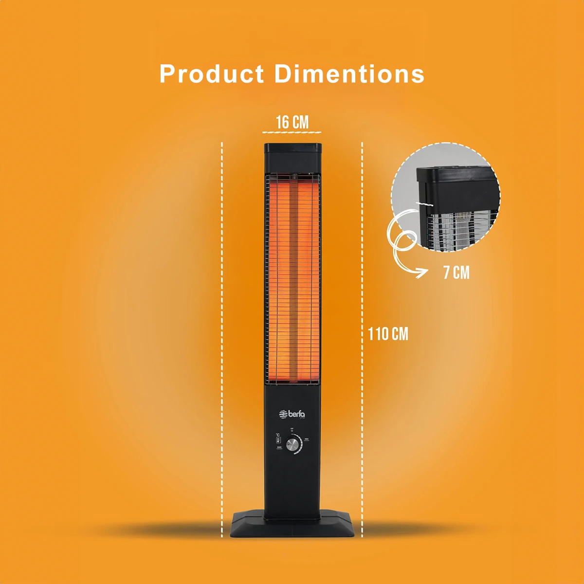 Electric Heater, 1500 W, Plastic - detail 4