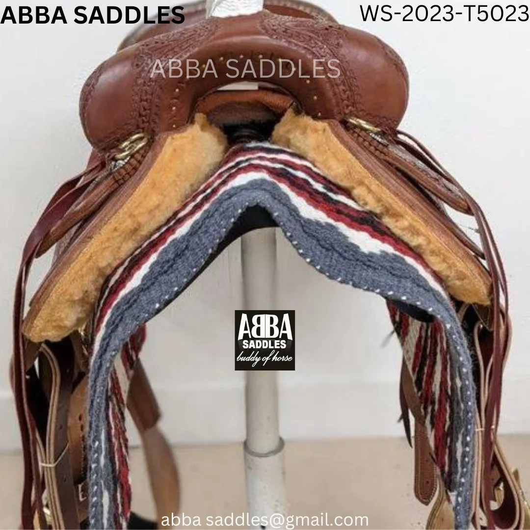 Hand Carved Western Saddle Best Quality Handmade Customized Color