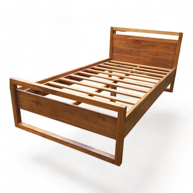 Modern Wooden Teak Bed Custom Mattress Bed Frame Strong Based Bedroom ...