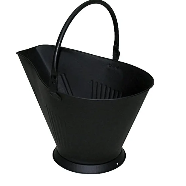 Iron Ash Bucket With Lid Coal Bucket For Fireplace Fire Pits Burning Stove Pellet Metal Buckets