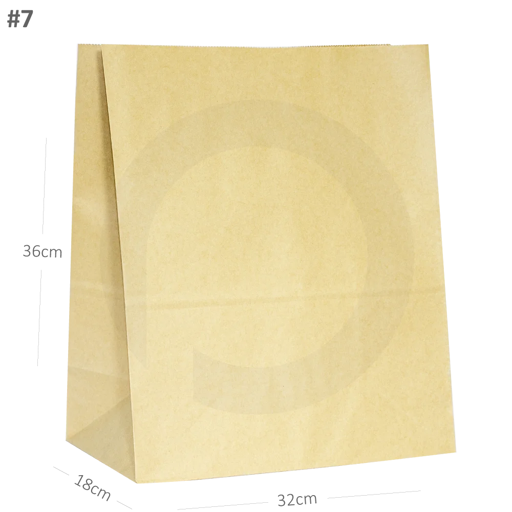 Biodegradable Recyclable Kraft Brown Black White No Handle Paper Bag Restaurant Take Away Food