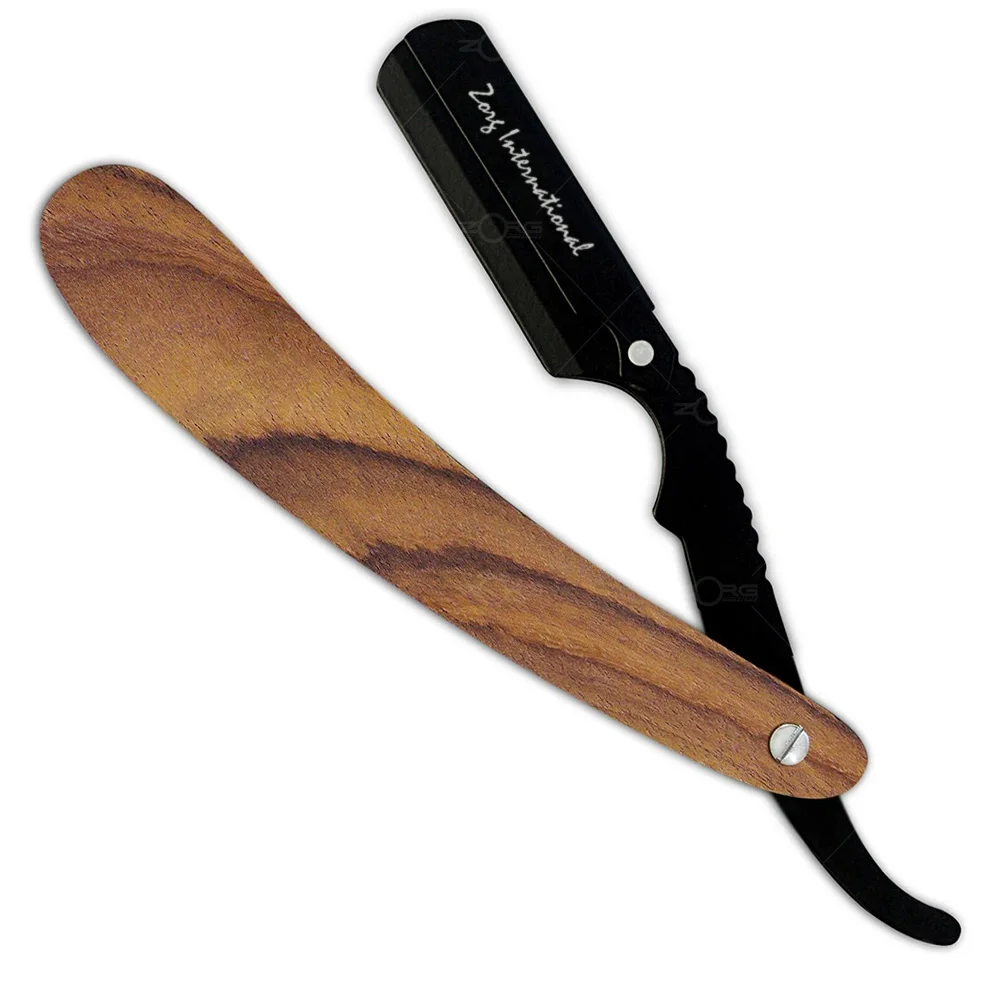 Wood Handle Straight Use Razor Blade Shaving Barber Razor For Salon