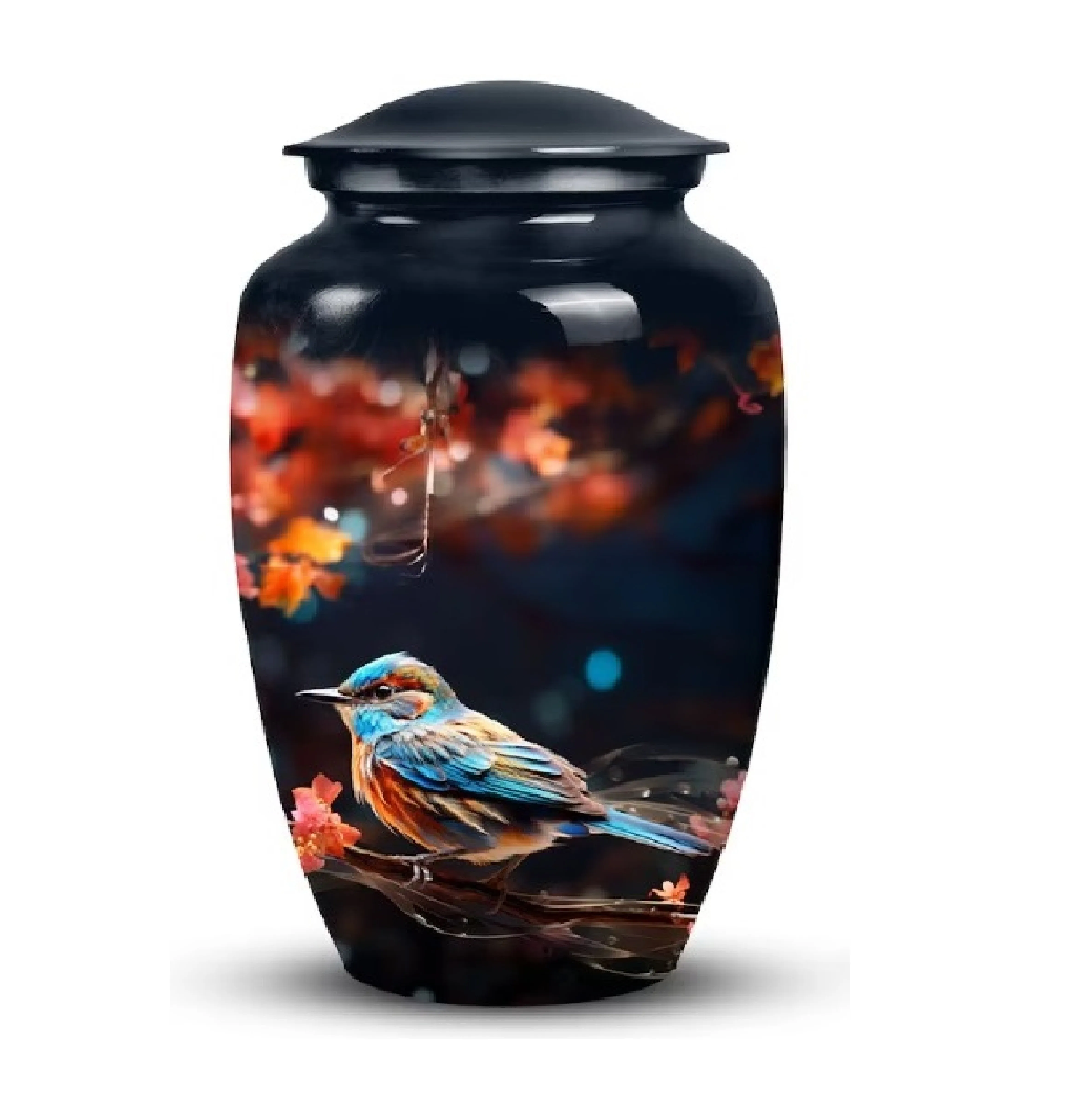 Aluminium Classic Cremation Urns Wholesale Beautiful Bird Themed Metal ...