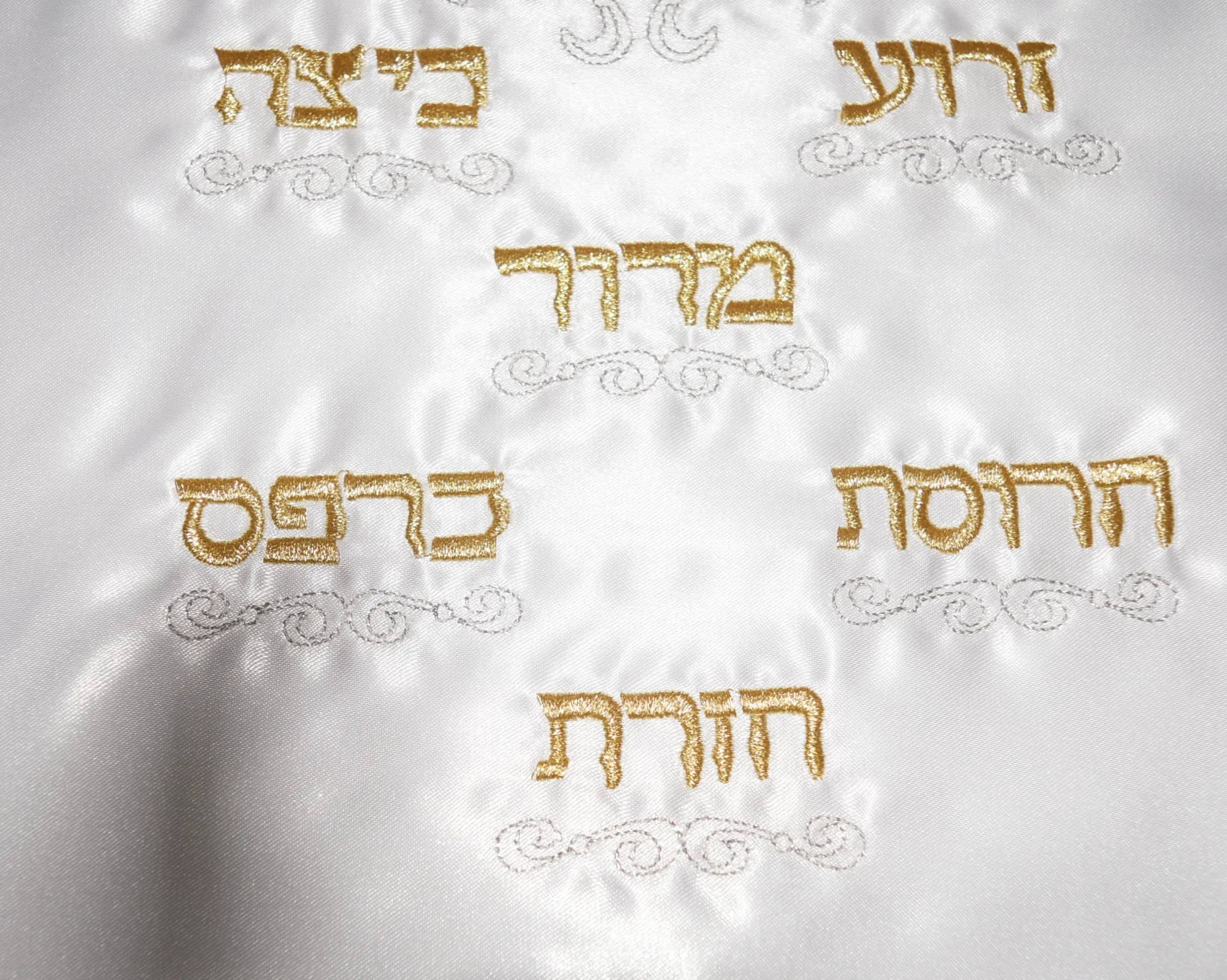 Customized Atarah Challah Cover Embroidered Pattern Polyester Leather Modern Jewish Challah
