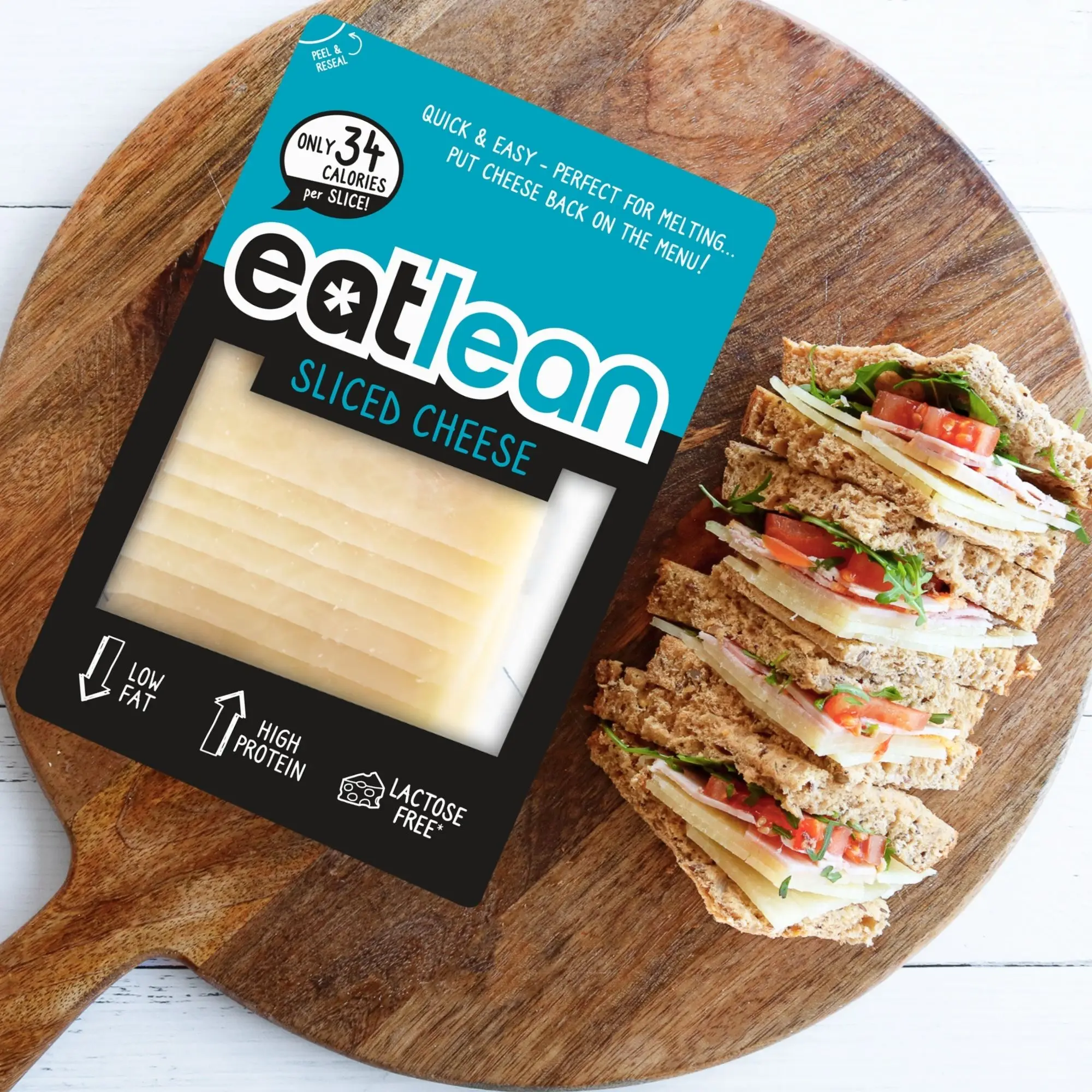 Eatlean Original Cheese Slices 160g Low Fat High Protein Low Calorie
