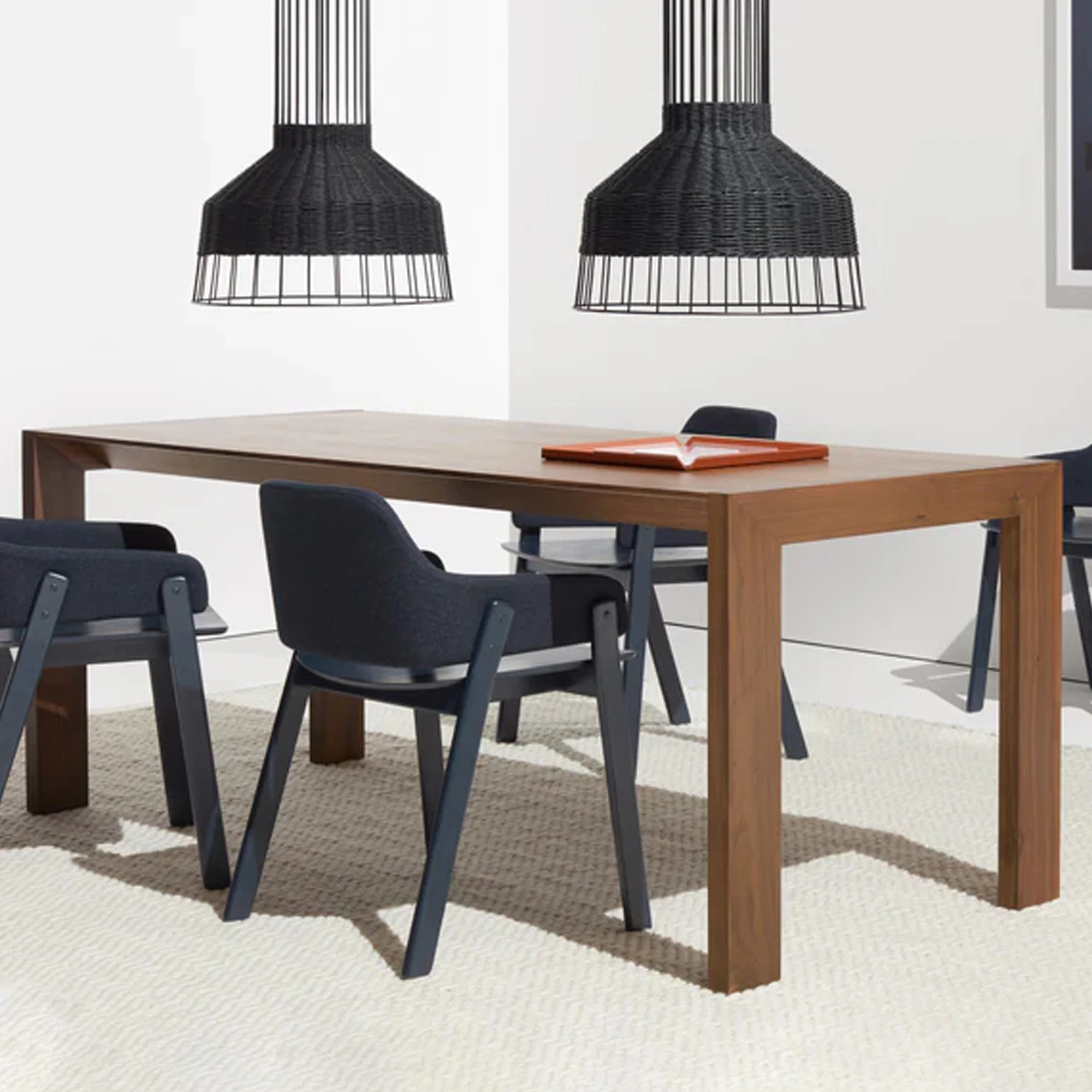 Outdoor Patio Rectangular Dining Table Teak Wood Modern Design Belva