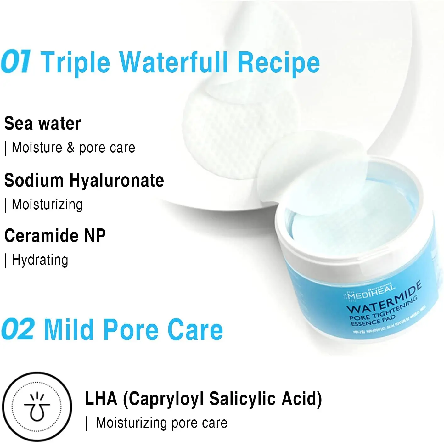 Mediheal Watermide Pore Tightening Essence Pad 50 Pieces Buy Mediheal Watermide Pore